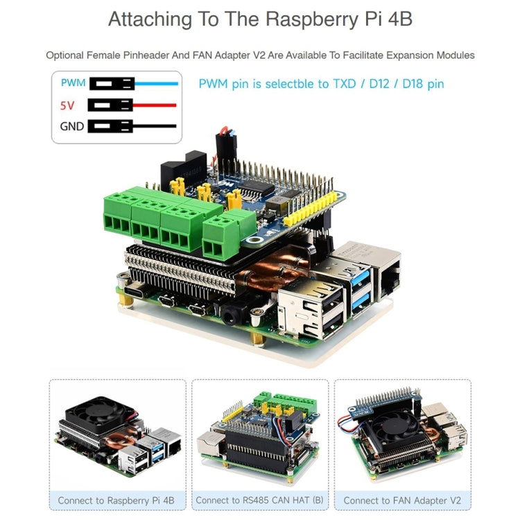 Waveshare Slim ICE Tower Cooling Fan for Raspberry Pi 4B, Power Supply: 5V