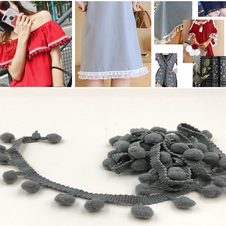20 Iarde Pompon Nastro di Pizzo Palla di Pelliccia Rifinitura per Artigianato Fai da Te Tenda Vestiti Decorativi per La Casa Accessori per Cucire, 1CM