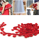 20 Iarde Pompon Nastro di Pizzo Palla di Pelliccia Rifinitura per Artigianato Fai da Te Tenda Vestiti Decorativi per La Casa Accessori per Cucire, 1CM