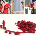 20 Iarde Pompon Nastro di Pizzo Palla di Pelliccia Rifinitura per Artigianato Fai da Te Tenda Vestiti Decorativi per La Casa Accessori per Cucire, 1CM