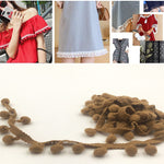 20 Iarde Pompon Nastro di Pizzo Palla di Pelliccia Rifinitura per Artigianato Fai da Te Tenda Vestiti Decorativi per La Casa Accessori per Cucire, 1CM