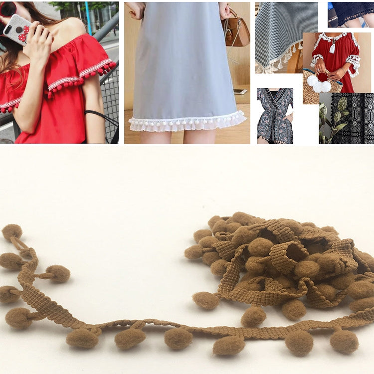 20 Iarde Pompon Nastro di Pizzo Palla di Pelliccia Rifinitura per Artigianato Fai da Te Tenda Vestiti Decorativi per La Casa Accessori per Cucire, 1CM