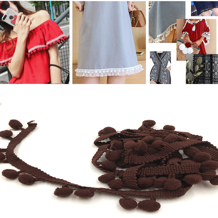 20 Iarde Pompon Nastro di Pizzo Palla di Pelliccia Rifinitura per Artigianato Fai da Te Tenda Vestiti Decorativi per La Casa Accessori per Cucire, 1CM