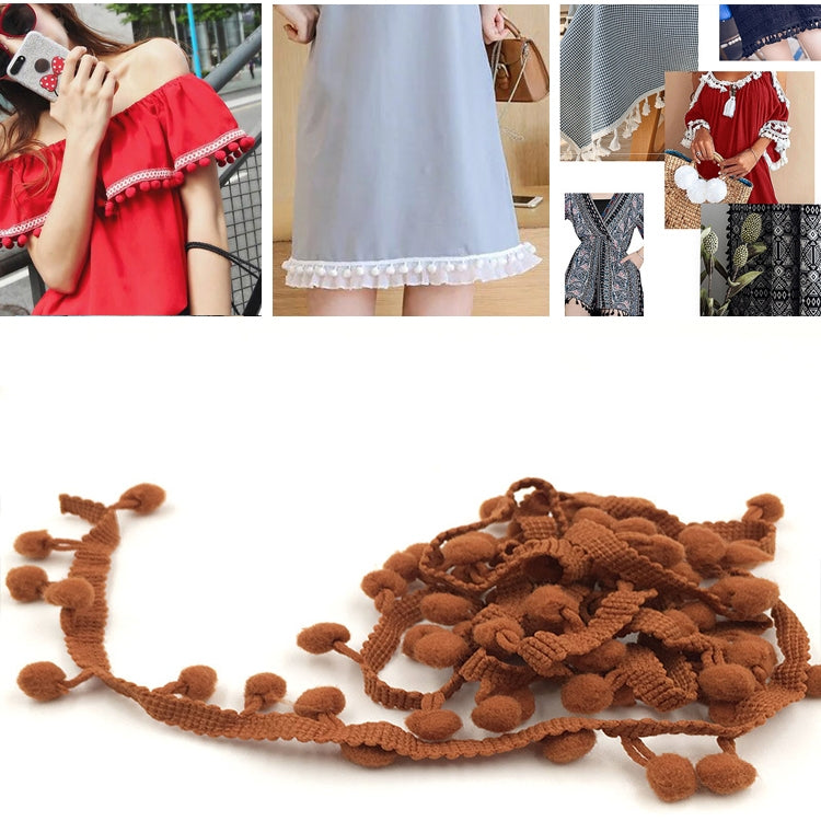 20 Iarde Pompon Nastro di Pizzo Palla di Pelliccia Rifinitura per Artigianato Fai da Te Tenda Vestiti Decorativi per La Casa Accessori per Cucire, 1CM