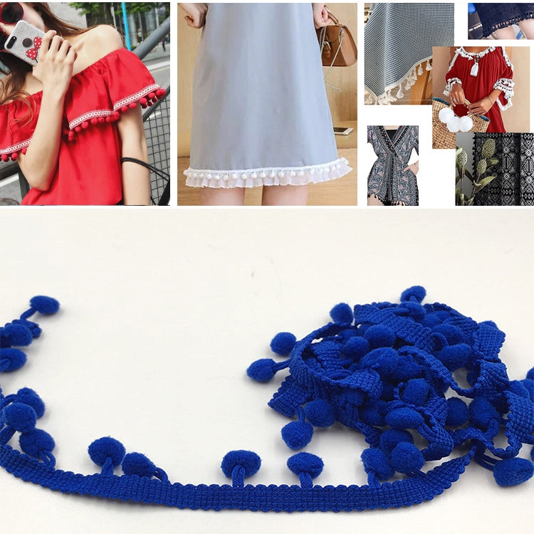 20 Iarde Pompon Nastro di Pizzo Palla di Pelliccia Rifinitura per Artigianato Fai da Te Tenda Vestiti Decorativi per La Casa Accessori per Cucire, 1CM