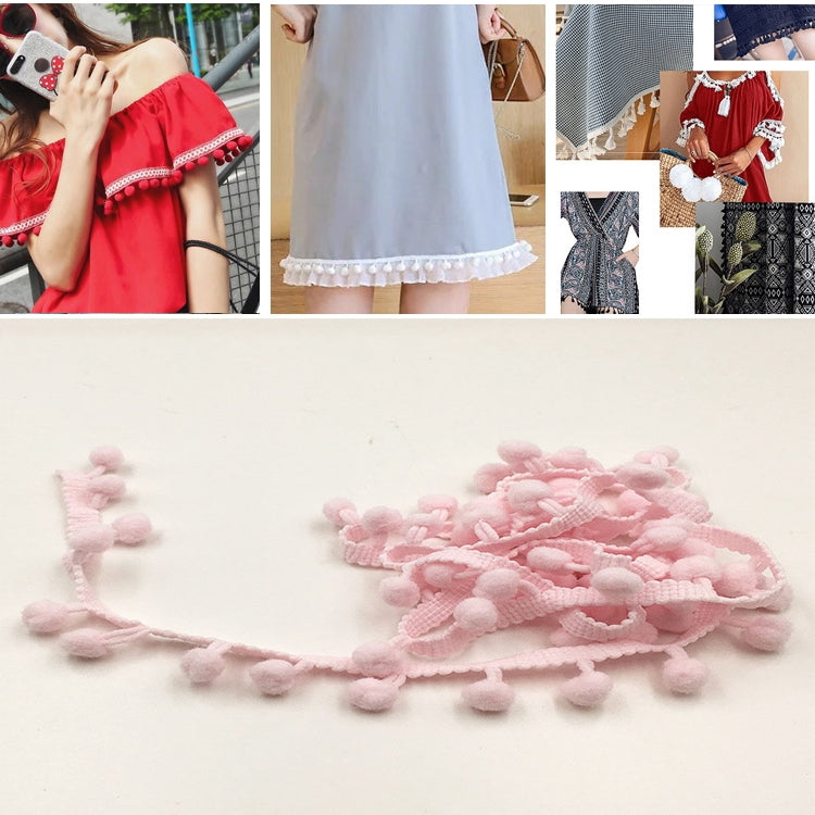 20 Iarde Pompon Nastro di Pizzo Palla di Pelliccia Rifinitura per Artigianato Fai da Te Tenda Vestiti Decorativi per La Casa Accessori per Cucire, 1CM