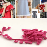 20 Iarde Pompon Nastro di Pizzo Palla di Pelliccia Rifinitura per Artigianato Fai da Te Tenda Vestiti Decorativi per La Casa Accessori per Cucire, 1CM