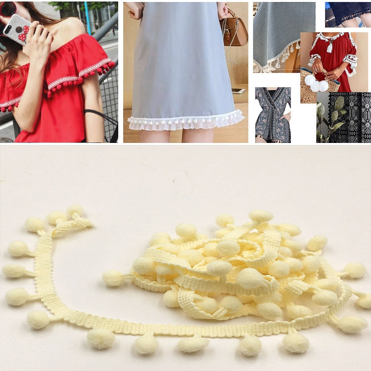 20 Iarde Pompon Nastro di Pizzo Palla di Pelliccia Rifinitura per Artigianato Fai da Te Tenda Vestiti Decorativi per La Casa Accessori per Cucire, 1CM