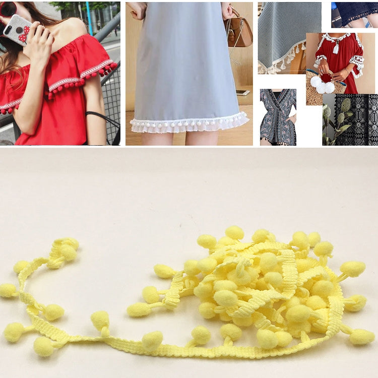 20 Iarde Pompon Nastro di Pizzo Palla di Pelliccia Rifinitura per Artigianato Fai da Te Tenda Vestiti Decorativi per La Casa Accessori per Cucire, 1CM