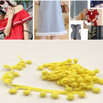 20 Iarde Pompon Nastro di Pizzo Palla di Pelliccia Rifinitura per Artigianato Fai da Te Tenda Vestiti Decorativi per La Casa Accessori per Cucire, 1CM
