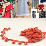 20 Iarde Pompon Nastro di Pizzo Palla di Pelliccia Rifinitura per Artigianato Fai da Te Tenda Vestiti Decorativi per La Casa Accessori per Cucire, 1CM