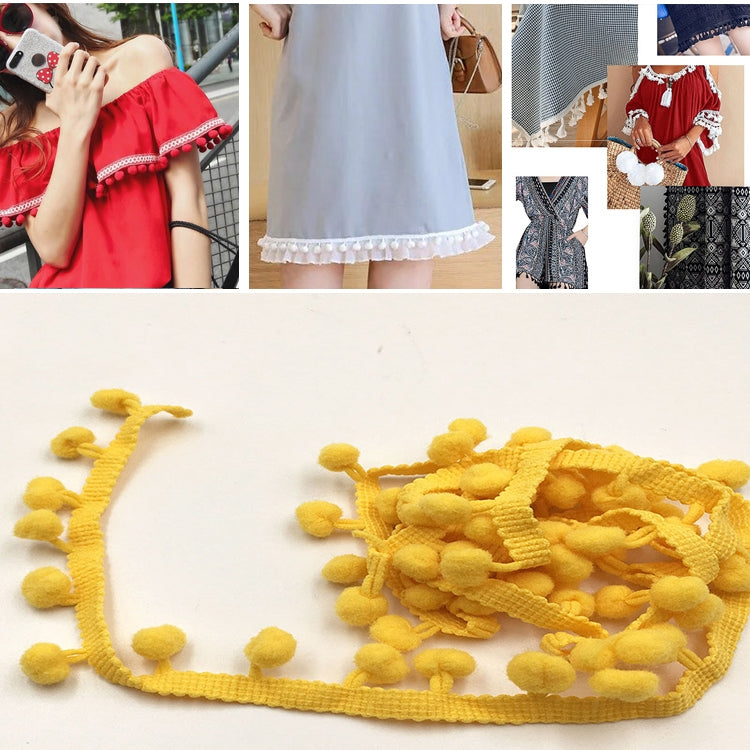 20 Iarde Pompon Nastro di Pizzo Palla di Pelliccia Rifinitura per Artigianato Fai da Te Tenda Vestiti Decorativi per La Casa Accessori per Cucire, 1CM