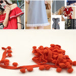 20 Iarde Pompon Nastro di Pizzo Palla di Pelliccia Rifinitura per Artigianato Fai da Te Tenda Vestiti Decorativi per La Casa Accessori per Cucire, 1CM