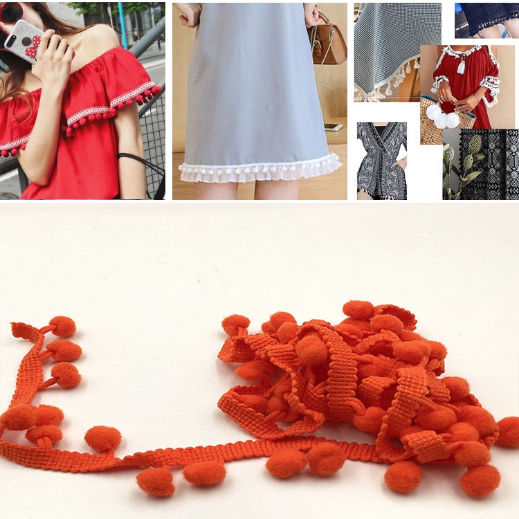 20 Iarde Pompon Nastro di Pizzo Palla di Pelliccia Rifinitura per Artigianato Fai da Te Tenda Vestiti Decorativi per La Casa Accessori per Cucire, 1CM