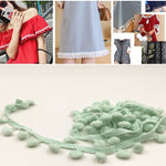 20 Iarde Pompon Nastro di Pizzo Palla di Pelliccia Rifinitura per Artigianato Fai da Te Tenda Vestiti Decorativi per La Casa Accessori per Cucire, 1CM
