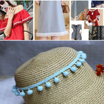 20 Iarde Pompon Nastro di Pizzo Palla di Pelliccia Rifinitura per Artigianato Fai da Te Tenda Vestiti Decorativi per La Casa Accessori per Cucire, 1CM