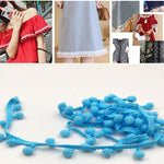 20 Iarde Pompon Nastro di Pizzo Palla di Pelliccia Rifinitura per Artigianato Fai da Te Tenda Vestiti Decorativi per La Casa Accessori per Cucire, 1CM