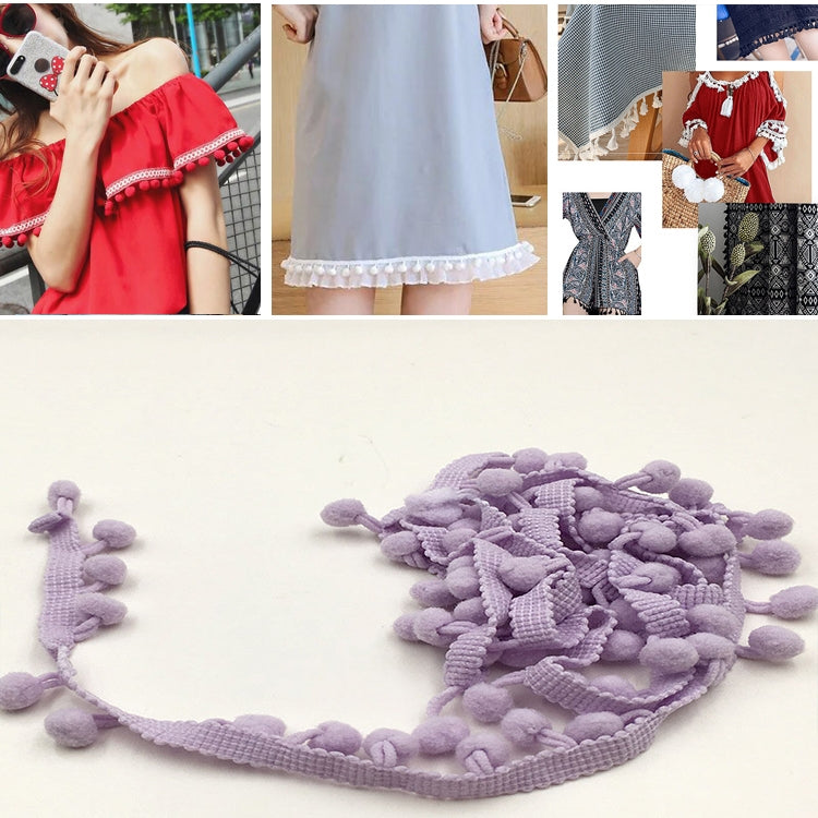 20 Iarde Pompon Nastro di Pizzo Palla di Pelliccia Rifinitura per Artigianato Fai da Te Tenda Vestiti Decorativi per La Casa Accessori per Cucire, 1CM