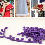 20 Iarde Pompon Nastro di Pizzo Palla di Pelliccia Rifinitura per Artigianato Fai da Te Tenda Vestiti Decorativi per La Casa Accessori per Cucire, 1CM