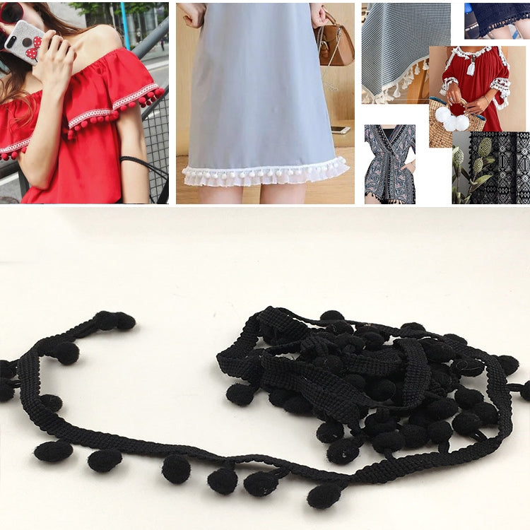 20 Iarde Pompon Nastro di Pizzo Palla di Pelliccia Rifinitura per Artigianato Fai da Te Tenda Vestiti Decorativi per La Casa Accessori per Cucire, 1CM