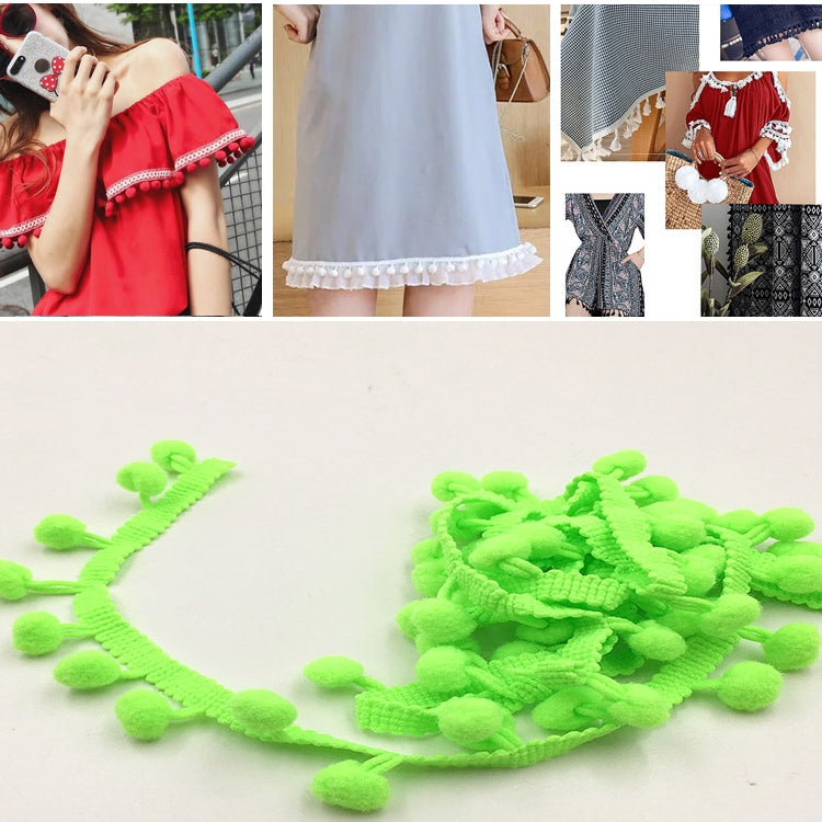 20 Iarde Pompon Nastro di Pizzo Palla di Pelliccia Rifinitura per Artigianato Fai da Te Tenda Vestiti Decorativi per La Casa Accessori per Cucire, 1CM
