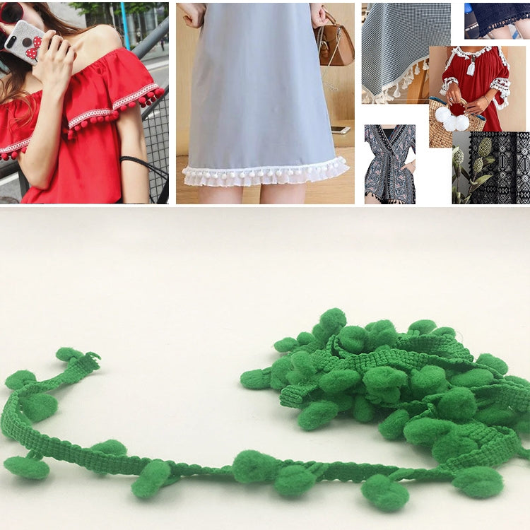 20 Iarde Pompon Nastro di Pizzo Palla di Pelliccia Rifinitura per Artigianato Fai da Te Tenda Vestiti Decorativi per La Casa Accessori per Cucire, 1CM