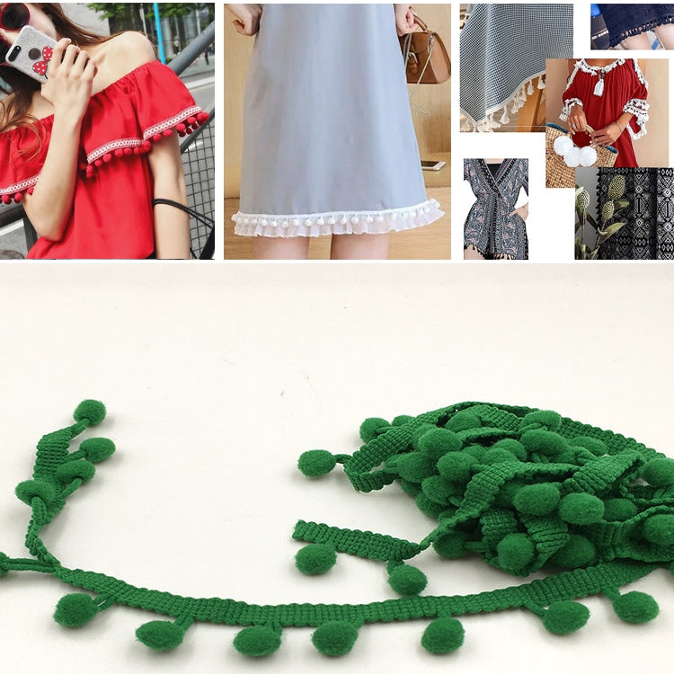 20 Iarde Pompon Nastro di Pizzo Palla di Pelliccia Rifinitura per Artigianato Fai da Te Tenda Vestiti Decorativi per La Casa Accessori per Cucire, 1CM