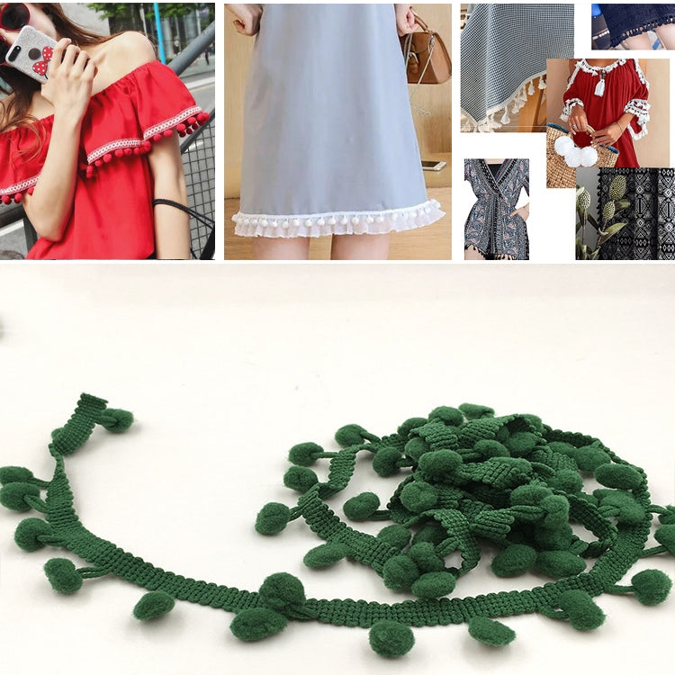 20 Iarde Pompon Nastro di Pizzo Palla di Pelliccia Rifinitura per Artigianato Fai da Te Tenda Vestiti Decorativi per La Casa Accessori per Cucire, 1CM
