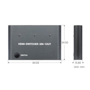 3-inch Waveshare 3-in-1 4K HDMI Switch