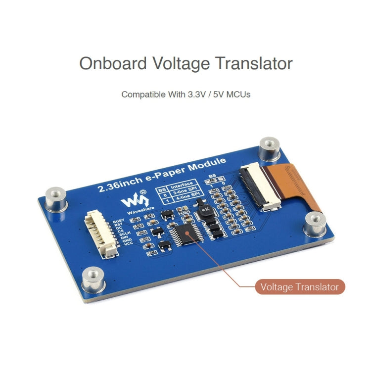 Waveshare 2.36 inch E-paper Module 296×168, 2.36 inch