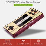Base per console di gioco portatile Waveshare GPM280 WiFi su Raspberry Pi Zero, 2 W con scheda TF da 32 GB, US Plug, EU Plug