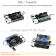 Ventola di raffreddamento in lega di alluminio all-in-one dedicata Waveshare, For Raspberry Pi 4B