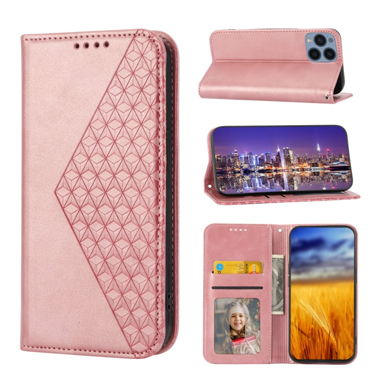Custodia per telefono in pelle magnetica con struttura in vitello a griglia cubica, For Sony Xperia 5 IV, For OPPO A17 4G, For Samsung Galaxy S23 5G, For Samsung Galaxy S23+ 5G, For Samsung Galaxy S23 Ultra 5G