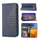 Custodia per telefono in pelle magnetica con struttura in vitello a griglia cubica, For Sony Xperia 5 IV, For OPPO A17 4G, For Samsung Galaxy S23 5G, For Samsung Galaxy S23+ 5G, For Samsung Galaxy S23 Ultra 5G
