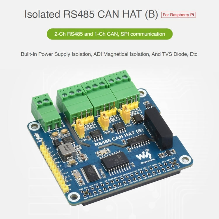 CAPPELLO CAN RS485 isolato Waveshare per Raspberry Pi