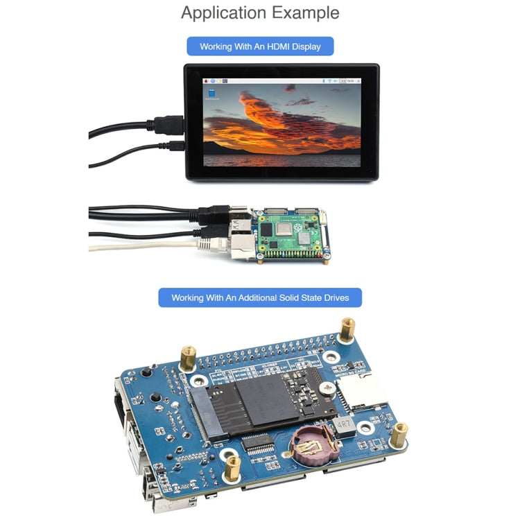 Waveshare Mini Baseboard Designed for Raspberry Pi 4 Compute Module, 23228