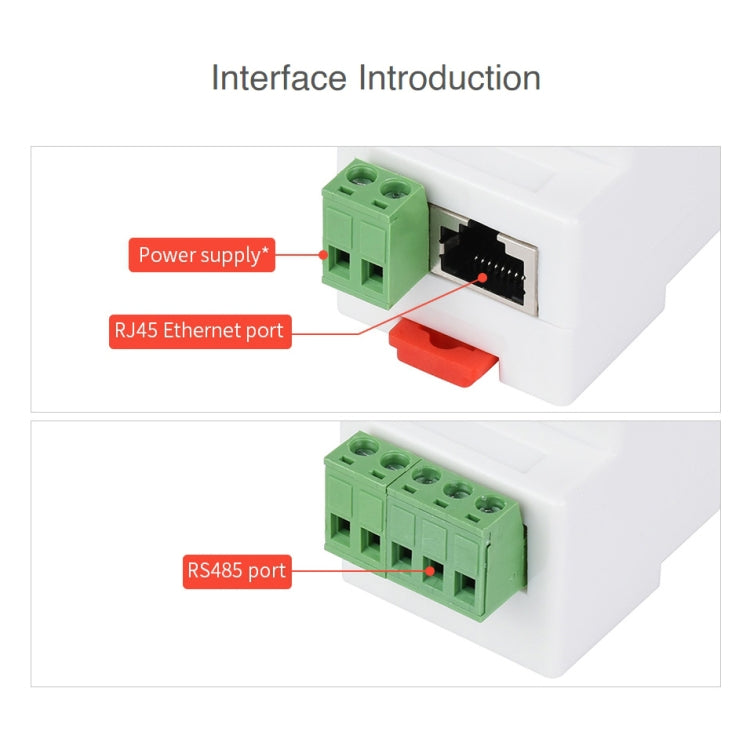 Waveshare RS485 to RJ45 DIN Rail Serial Server with POE Function