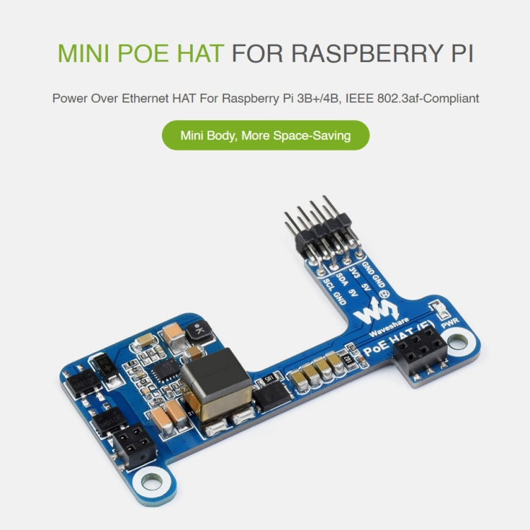 Waveshare Power over Ethernet HAT for Raspberry Pi 3B+/4B