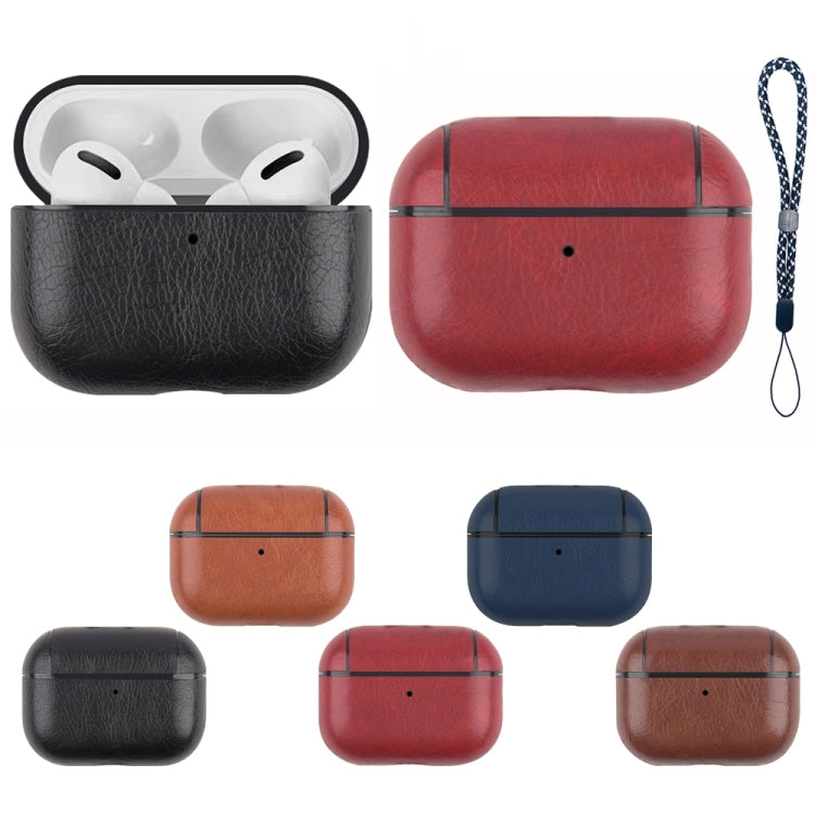 Custodia protettiva antiurto in pelle per auricolari wireless con cordino, For AirPods Pro 2