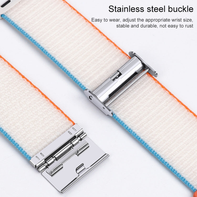 Cinturino in nylon con fibbia in metallo, For Apple Watch Series 8&7 41mm / SE 2&6&SE&5&4 40mm / 3&2&1 38mm, For Apple Watch Ultra 49mm / Series 8&7 45mm / SE 2&6&SE&5&4 44mm / 3&2&1 42mm