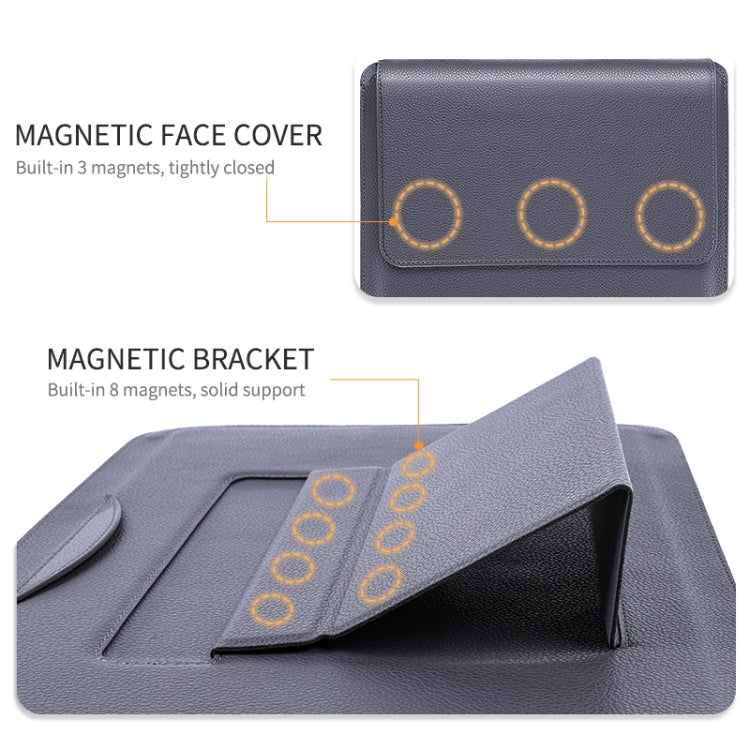 Borsa per laptop 4 in 1 in pelle PU con staffa funzionale, For MacBook 12 / 14 inch, For MacBook 15 / 16 inch