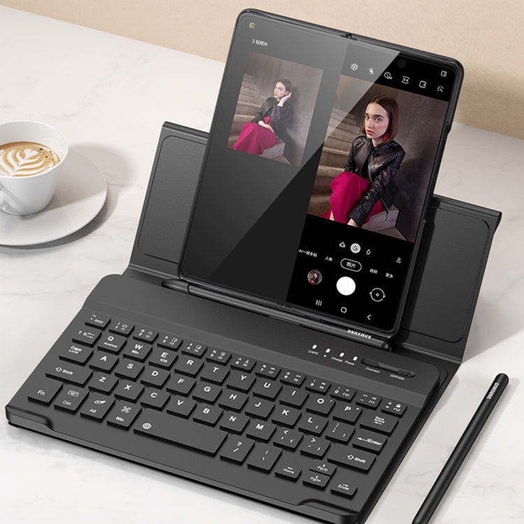 Custodia in pelle per tastiera Bluetooth pieghevole magnetica GKK con penna, For Samsung Galaxy Z Fold3 5G, For Samsung Galaxy Z Fold4