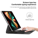 Custodia in pelle per tastiera Bluetooth con touch pad, For iPad Air 5 / 4 10.9 inch, For iPad Pro 11 inch 2021/2020/2018, For iPad Pro 12.9 inch 2021/2020/2018