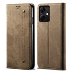 Custodia per telefono in pelle con texture denim, For Xiaomi Redmi Note 12 China, For Xiaomi Redmi Note 12 Pro 5G China, For Xiaomi Redmi Note 12 Pro+ China