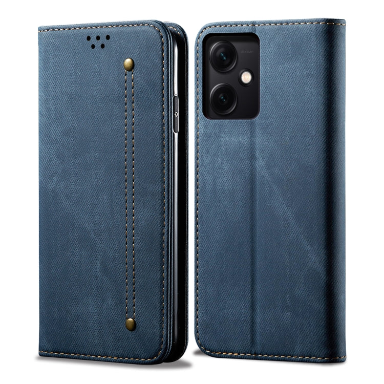 Custodia per telefono in pelle con texture denim, For Xiaomi Redmi Note 12 China, For Xiaomi Redmi Note 12 Pro 5G China, For Xiaomi Redmi Note 12 Pro+ China