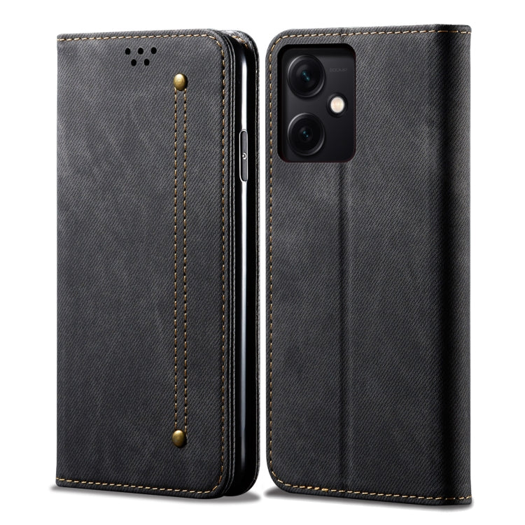 Custodia per telefono in pelle con texture denim, For Xiaomi Redmi Note 12 China, For Xiaomi Redmi Note 12 Pro 5G China, For Xiaomi Redmi Note 12 Pro+ China