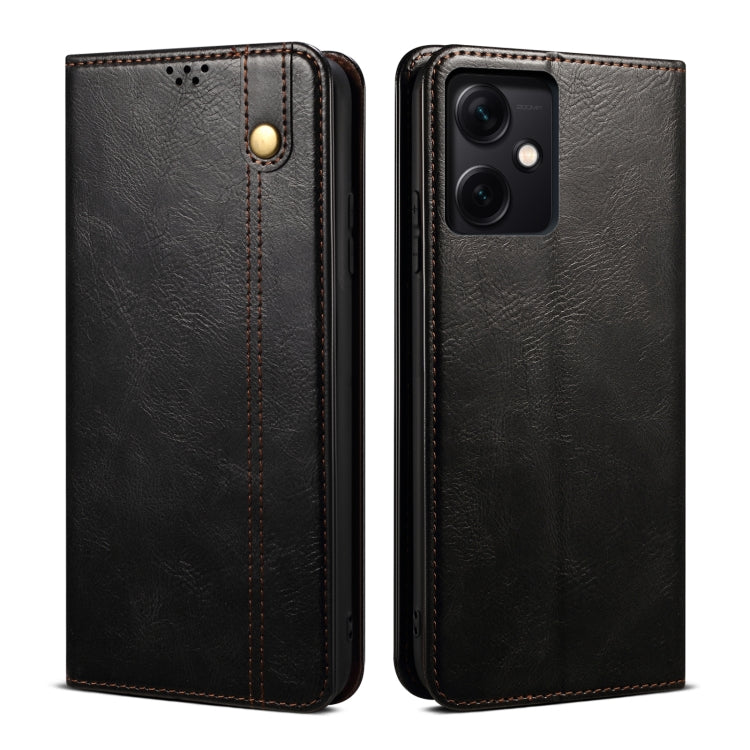 Custodia per telefono in pelle con trama di cavallo pazzo in cera d'olio, For Xiaomi Redmi Note 12 China, For Xiaomi Redmi Note 12 Pro 5G China, For Xiaomi Redmi Note 12 Pro+ China