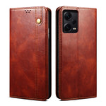 Custodia per telefono in pelle con trama di cavallo pazzo in cera d'olio, For Xiaomi Redmi Note 12 China, For Xiaomi Redmi Note 12 Pro 5G China, For Xiaomi Redmi Note 12 Pro+ China