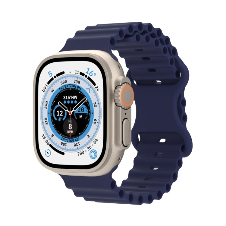 Cinturino in silicone stile oceano, For Apple Watch Ultra 49mm / Series 8&7 45mm / SE 2&6&SE&5&4 44mm / 3&2&1 42mm