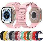 Cinturino in silicone stile oceano, For Apple Watch Ultra 49mm / Series 8&7 45mm / SE 2&6&SE&5&4 44mm / 3&2&1 42mm